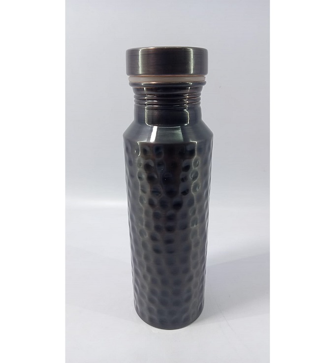 <span style="margin: 0px 0px 5px 0px; font-weight: 600; color:#81655d;">Item #: 9898</span><br />Hammered Copper Water Bottle